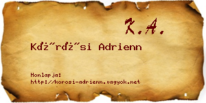 Kőrösi Adrienn névjegykártya